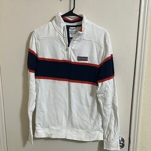 EUC Vineyard Vines Boys Striped Shep Shirt Quarter Zip Pullover Sweater XL (18)